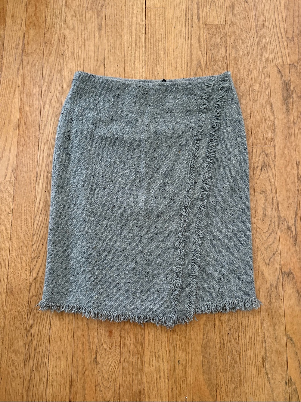 Ralph Lauren Classic Wool Tweed Pencil Skirt in Heather Gray
